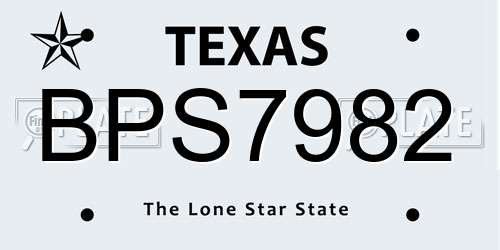 BPS7982 Texas License Plate