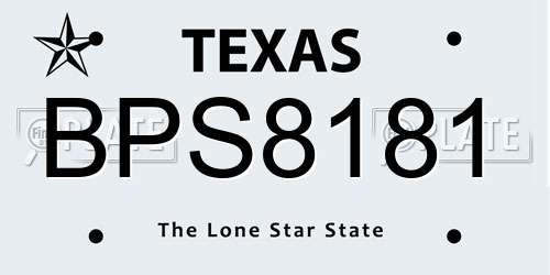 BPS8181 Texas License Plate