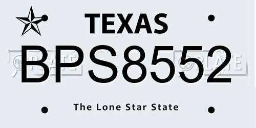 BPS8552 Texas License Plate