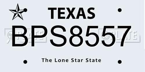 BPS8557 Texas License Plate