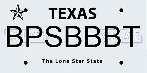 BPSBBBT Texas License Plate