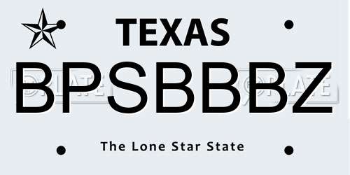 BPSBBBZ Texas License Plate