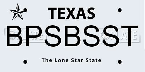 BPSBSST Texas License Plate
