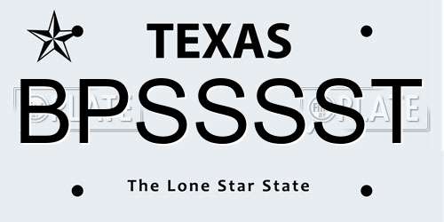 BPSSSST Texas License Plate