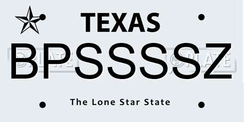 BPSSSSZ Texas License Plate
