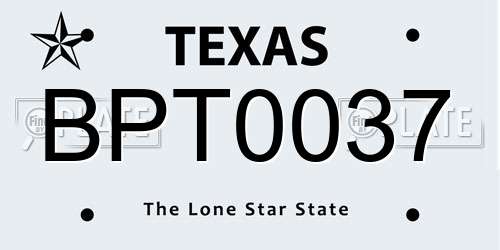 BPT0037 Texas License Plate