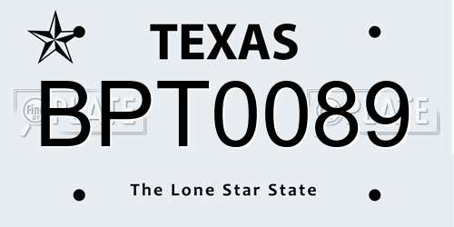 BPT0089 Texas License Plate
