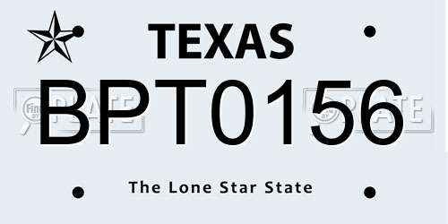BPT0156 Texas License Plate