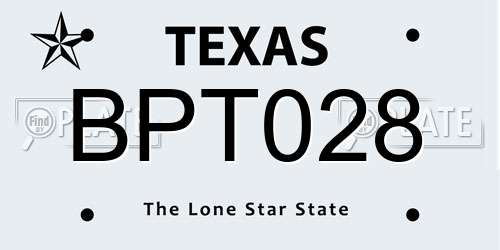 BPT028 Texas License Plate