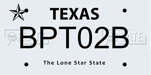 BPT02B Texas License Plate