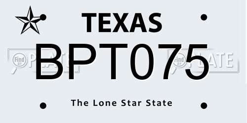 BPT075 Texas License Plate
