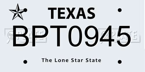 BPT0945 Texas License Plate
