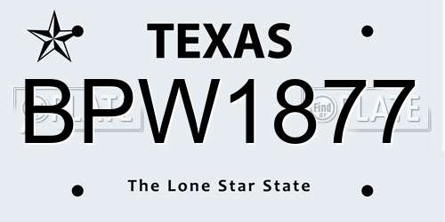 BPW1877 Texas License Plate