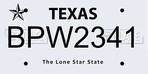 BPW2341 Texas License Plate