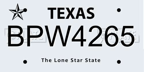 BPW4265 Texas License Plate
