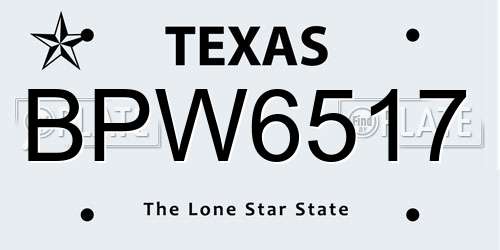BPW6517 Texas License Plate