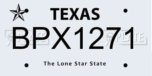 BPX1271 Texas License Plate