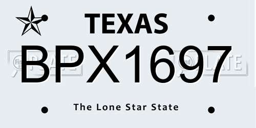 BPX1697 Texas License Plate