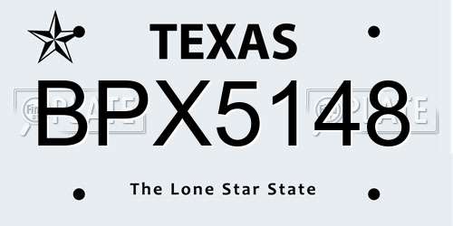 BPX5148 Texas License Plate
