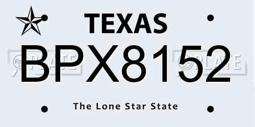 BPX8152 Texas License Plate