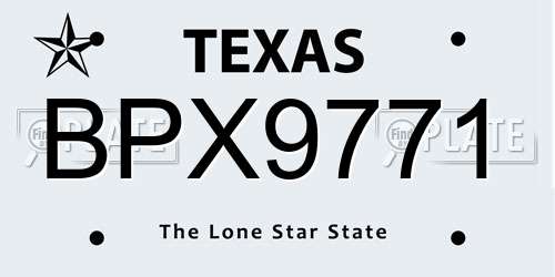 BPX9771 Texas License Plate