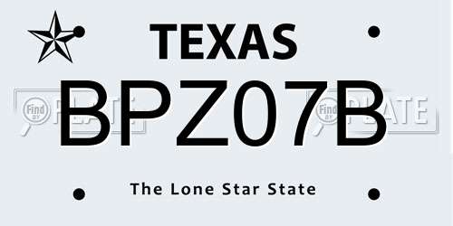 BPZ07B Texas License Plate