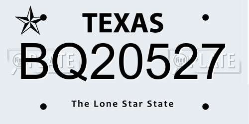 BQ20527 Texas License Plate