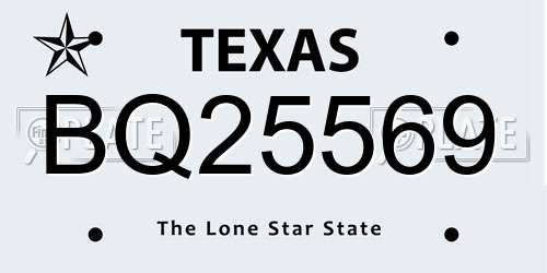 BQ25569 Texas License Plate
