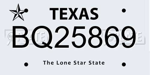 BQ25869 Texas License Plate