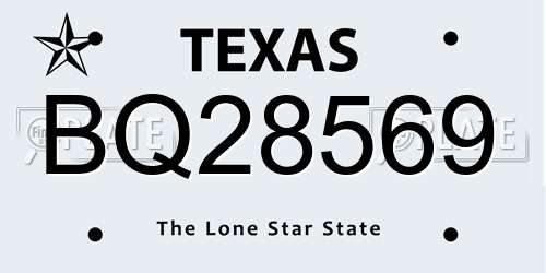 BQ28569 Texas License Plate