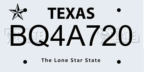 BQ4A720 Texas License Plate
