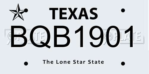 BQB1901 Texas License Plate