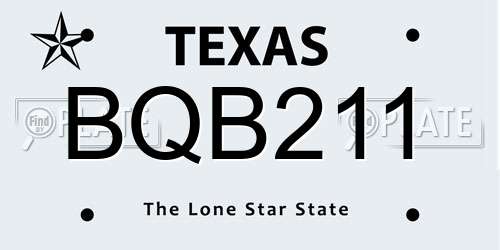 BQB211 Texas License Plate