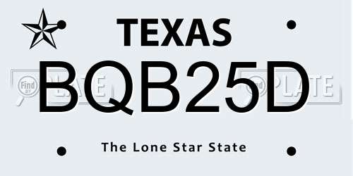 BQB25D Texas License Plate