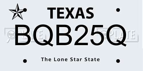 BQB25Q Texas License Plate