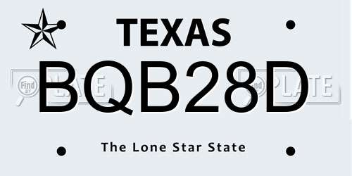 BQB28D Texas License Plate