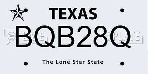 BQB28Q Texas License Plate