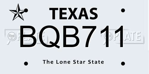 BQB711 Texas License Plate