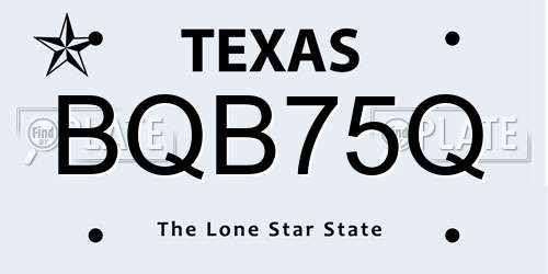 BQB75Q Texas License Plate