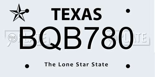 BQB780 Texas License Plate