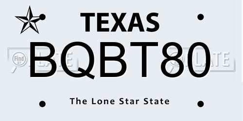 BQBT80 Texas License Plate