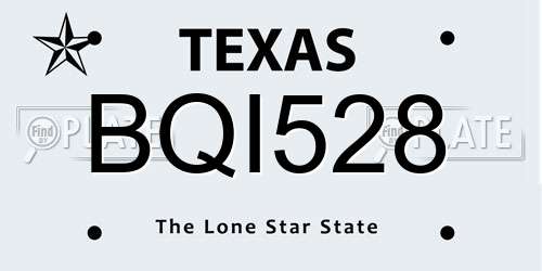 BQI528 Texas License Plate