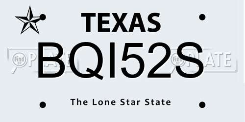 BQI52S Texas License Plate