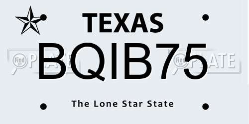 BQIB75 Texas License Plate