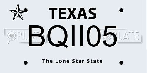 BQII05 Texas License Plate