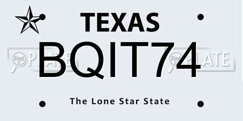 BQIT74 Texas License Plate