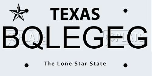 BQLEGEG Texas License Plate