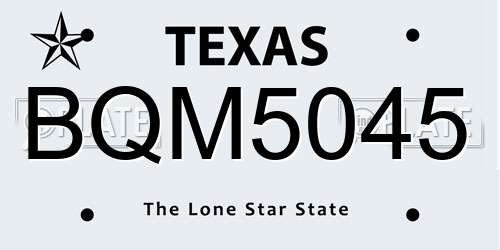 BQM5045 Texas License Plate