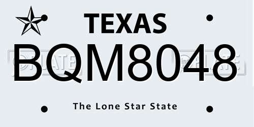 BQM8048 Texas License Plate