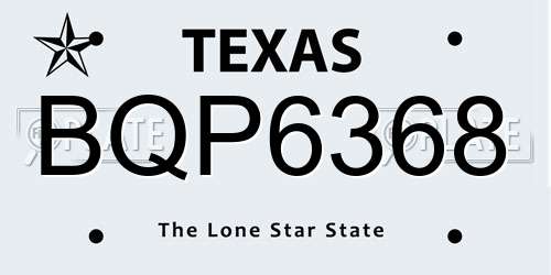 BQP6368 Texas License Plate